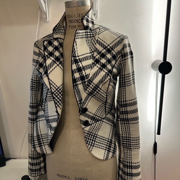 Black and white plaid blazer - Picture 2 of 4